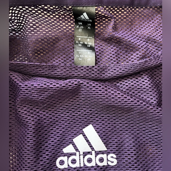 Adidas Womens Escouade Tennis Tee purple mesh contrast XL 21x23 - Picture 3 of 5